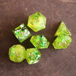 Tink- resin dice handmade, RPG dice set of 7,  dnd dice, DnD gifts for dungeon master, gaming accessories, gifts for nerds