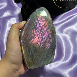 STUNNING SUNSET FLASH Labradorite Purple Labradorite Freeform