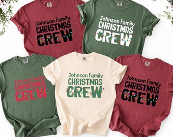 Christmas Custom Family Tee, Christmas Tee, Crew Custom Family T-Shirts, Custom Name Christmas T-Shirts, Christmas Family, Family Holiday