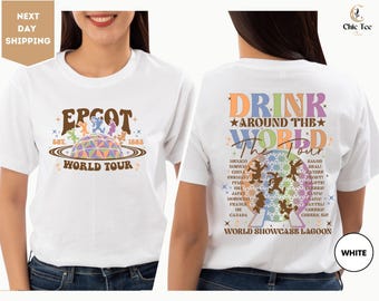 Retro Epcot Drink Around The World Shirt, Disney Epcot 1982 Shirt, Epcot World Shirt, Disneyland Shirt, Disneyworld Shirt, Disney Trip Shirt