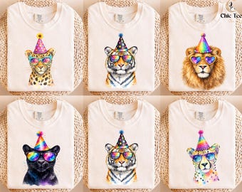 Custom Rainbow 90s inspired Leopard Birthday Shirt, Colorful T-Shirt, Maximalist Birthday Shirt, Leon Shirts, Gift For Her