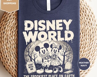 Disney World-shirt, T-shirt The Spookiest Place On Earth, Mickey & Minnie Halloween-shirt, Magic Kingdom-shirt, Disney Halloween 2025-shirt