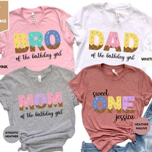 Sweet One Mom Dad Bro Sis of the Birthday Girl Matching T-Shirts, Family Ice Cream Birthday Shirt, Personalized Icecream Birthday Shirt