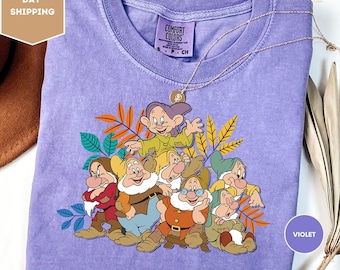 Comfort Colors The Seven Dwarfs Group Fun Shirt, Snow White & the Seven Dwarfs T-shirt, Disney Princess Shirt, Family Matching Trip Shirt