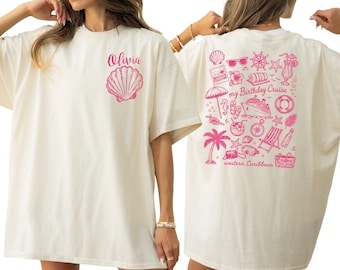 Custom Birthday Cruise Crew 2026 Shirts, My Birthday Cruise Crew tShirt, Whimsical Matching Family Friends Cruise Bday Shirt