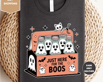 Funny Halloween Tshirt, Just Here for the Boos Shirt, Drinking Beer Shirt, Halloween BooS Shirt, Trendy Spooky Shirt, Beer Lover Shirt
