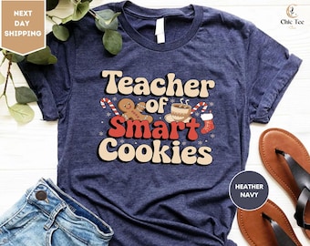 Christmas Teacher Shirt , Teacher Of Smart Cookies Shirt, Gingerbread Shirt, Xmas Teacher Shirt, Teacher Appreciation Shirt, Teach Shirt