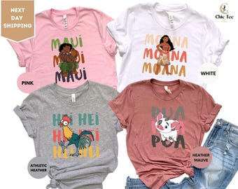 Disney Moana Hei Hei Pua Maui Matching Kids Shirt, Princess Moana Toddler Shirt, Disney Family Trip Shirt, Disney Moana T-Shirt,  Moana Tee