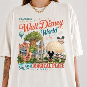 Vintage Mickey Disneyworld Florida Shirt, Walt Disney World T-Shirt, Disney Family Trip Shirt, Retro Disney Vacation Tee, Magic Kingdom Tee image 1