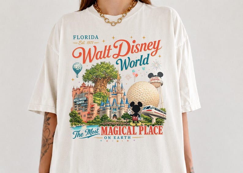 Vintage Mickey Disneyworld Florida Shirt, Walt Disney World T-Shirt, Disney Family Trip Shirt, Retro Disney Vacation Tee, Magic Kingdom Tee image 1