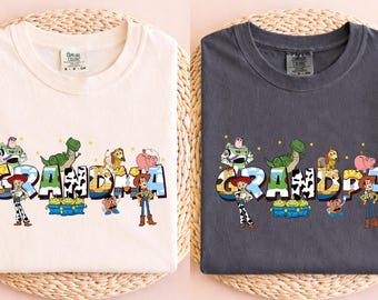 Toy Story Grandma Grandpa Shirt, Toy Story Birthday Tee, Family Toy Story Matching Birthday Shirts, Couple Shirts