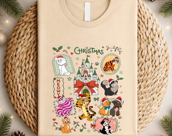 Christmas Disney Cat Marie Shirt, The Aristocats Meowy Christmas Tee, Disney Tee, Disneyland Vacation Trip Gift, Disney Family Shirt