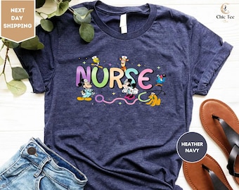 Disney Nurse Characters Shirt, Disney Nurse T-shirt, Nursing School Student Gift, Nurse's Day Gift