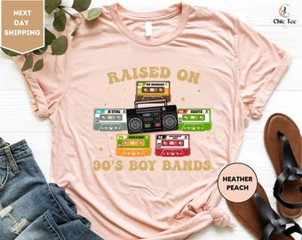Raised On 90s Bands Shirt, Western Shirt, Boy Bands t-shirt, Music Lover, Vintage 90s Band Tee, 90s Music, Cassette Gift