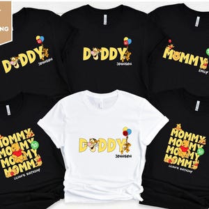 Personalized Winnie The Pooh Birthday Shirt, Family Matching Winnie The Pooh Shirts, Pooh Bear Birthday Family Shirt, Toddler Birthday Shirt
