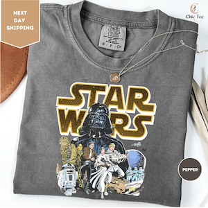 Maglietta Comfort Colors Disney Star Wars, Maglietta Star Wars, Maglietta Star Wars Una Nuova Speranza Scolorita, Magliette Disneyworld, Maglietta Darth Wader Star Wars