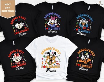 Personalized School's Out For Disney Shirt, Mickey & Friends Happy Last Day Of School Shirt, Summer Break Student Teacher Shirt, Disney Tee