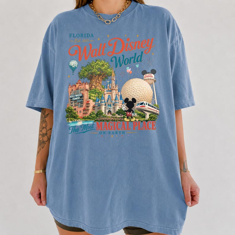 Vintage Mickey Disneyworld Florida Shirt, Walt Disney World T-Shirt, Disney Family Trip Shirt, Retro Disney Vacation Tee, Magic Kingdom Tee image 3