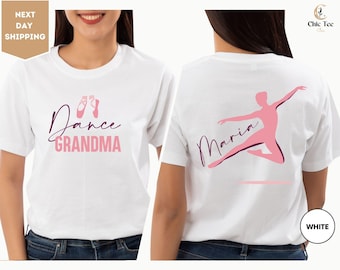Camiseta personalizada para abuela bailarina con nombre de niño, camiseta para abuela bailarina, camiseta para tía bailarina, camiseta personalizada para profesora de baile, camiseta para mamá de ballet, camiseta de baile