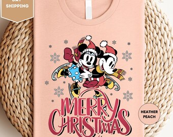 Mickey and Minnie Merry Christmas Shirt, Christmas Shirt, Disney Christmas Shirt ,Christmas Family Shirt, Christmas Squad Shirt, Xmas Shirt