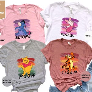 Disney Characters Shirt, Disney Winnie The Pooh Shirt, Disney Matching Shirt, Pooh Tigger Eeyore Piglet Shirt, Disney Group Matching Shirts