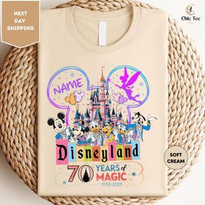 Disneyland 70-jarig jubileumshirt, Mickey & Friends 70 Years Of Magic-shirt, Disneyland Platinum Celebration-shirt, bijpassende shirts voor het hele gezin