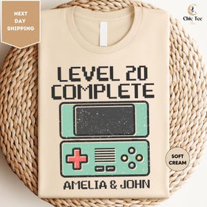 Couples 20th Anniversary Shirt, Level 20 Complete Anniversary Tee, Gamer Husband Anniversary Shirt, Custom Wedding Shirt, Anniversary Shirt