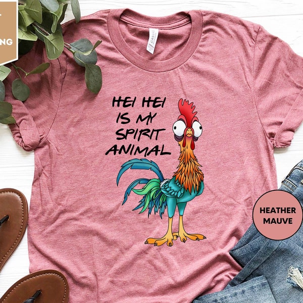 Disney Moana Hei Hei Is My Spirit Animal Portrait Funny ,Disney Family Matching Shirt, Walt Disney World