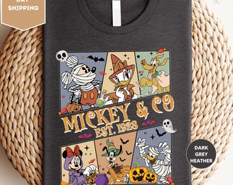 Mickey Co. Est. 1928 Halloween Shirt, Mickey and Minnie Halloween Shirt, Vintage Disneyworld Halloween Shirt, Mickey Not So Scary Shirt