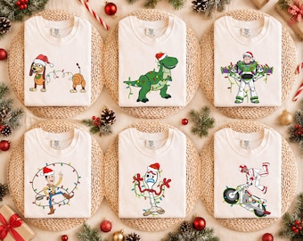 Disney Toy Story Christmas Light T-shirt, Disneyland Family Vacation Gift, Disney Very Merry Xmas Matching Tee