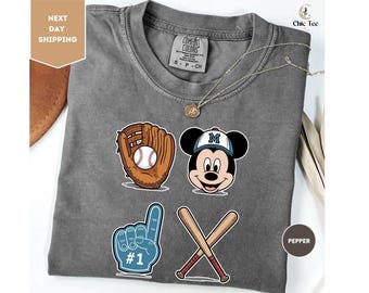 Comfort Colors Mickey Mouse Shirt, Mickey Baseball Shirt, Disney Vacation Shirt, Sport Mickey Shirt, Magic Kingdom Shirt, Disney Sport Shirt