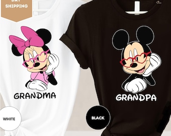 Disney Grandma Shirt, Disney Grandpa Shirt, Personalized Mickey Minnie Couple Shirt, Family Disney Trip Shirt, Custom Grandparents Shirt