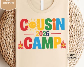 Cousin Camp 2026 Shirt, Cousin Crew 2026 Shirt, Partnerlook-Shirts für Cousins, Sommer-Shirts für Cousins, Shirt für Familientreffen im Sommer, Camp-Fans-Shirt