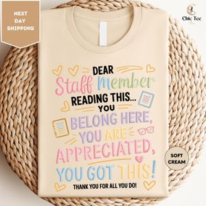 Dear Staff Member Reading This Shirt, Admin Team Shirts, School Office Staff Shirt, Office Crew Shirt, School Shirt, Coworker Gift Shirt