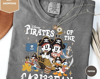 Comfort Colors Pirates of The Caribbean Disneyworld Mickey Pirates Shirt, Mickey Pirates Shirt, Mickey Caribbean Shirt, Disneyland Pirate