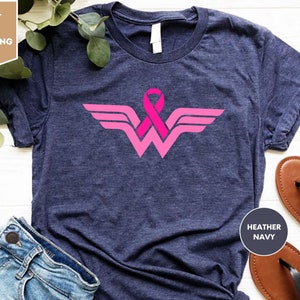 Wonder Women Shirts, Cancer Ribbon T-Shirt, Cancer Fighter Tee, Breast Cancer, Cancer Awareness Shirts, Strong Women Shirts