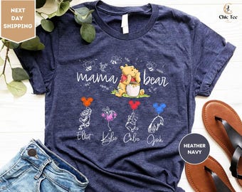 Mama Bear, Winnie The Pooh Shirt Mama Est, Mom T-shirt, Gift for Mothers Day, My Mama Shirt, Cool Gift