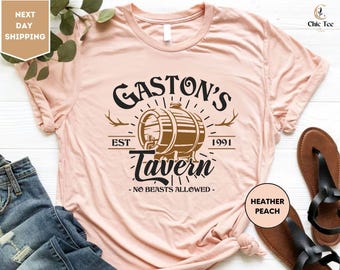 Gastons Tavernen-Shirt, Bastons Bar-T-Shirt, Die Schöne und das Biest-T-Shirt, Disney-Papa-Shirt, Herren-T-Shirt mit Disney-Motiv, Geschenk-T-Shirt für Disney-Männer