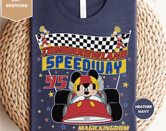 Tomorrowland Speedway Racing 95 Shirt, Disney Mickey Mouse and Car Shirt, Disneyland Magic Kingdom Shirt, Family Holiday Vacation Trip Shirt