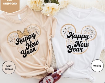 Frohes neues Disney Familie Shirt, süßes Disney Paar 2026 Shirt, Disneyland Shirt, Weihnachten und Neujahr Urlaub T-Shirt, 2026 Urlaub Tee