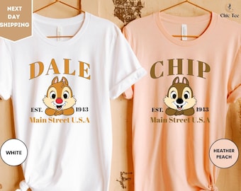 Chip and Dale Sibling Shirts, Disney Chip and Dale Couple Tees, Chip And Dale Matching T-shirts, Valentines Day Matching Shirt, Disney Tee