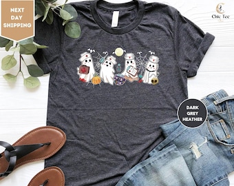 Camiseta de enfermera fantasma de Halloween, camiseta de enfermera fantasma, camiseta aterradora, camiseta fantasma, Halloween divertido, regalo para Halloween, temporada espeluznante