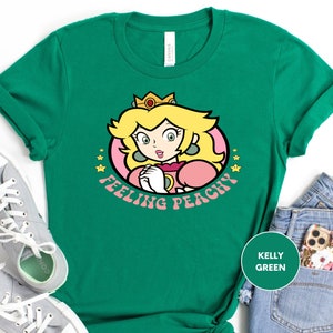 Cute Princess Peach Shirt, Princess Peach, Feeling Peachy Shirt, Kids Birthday Gift For Her image 3