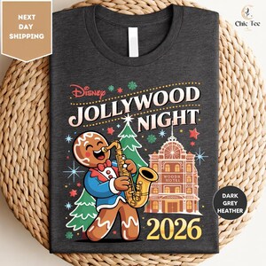 Vintage Disney Jollywood Nights 2026 Shirt, Ollie Gingerbread Christmas T-shirt, Disney Mickey Very Merry Christmas, Hollywood Studios Xmas