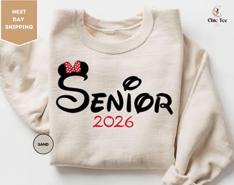 Disney Senior 2026 Sweatshirt, Minnie Graduation Sweatshirt, Graduation 2026 Sweatshirt, Graduation Party Sweatshirt, Senior Disney Sweater