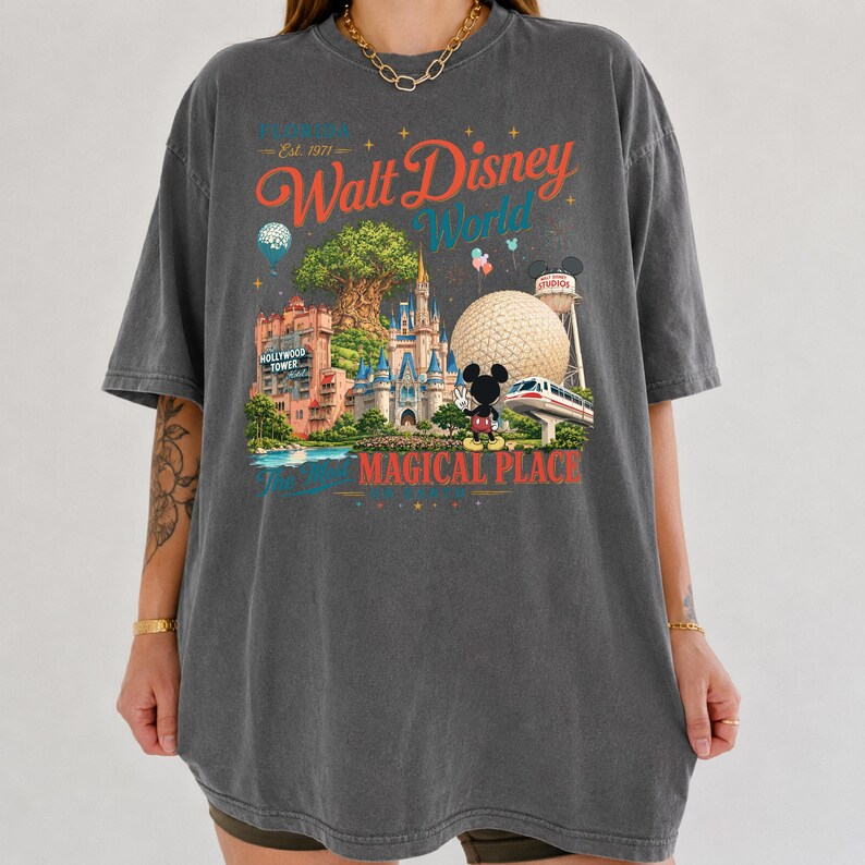 Vintage Mickey Disneyworld Florida Shirt, Walt Disney World T-Shirt, Disney Family Trip Shirt, Retro Disney Vacation Tee, Magic Kingdom Tee image 4