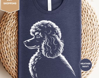 Pudel-Shirt, Pudel-Silhouette-Shirt, Hundeliebhaber-Shirt, Pudel-Shirt, Pudel-Mama-Shirt, Pudel-Papa-Shirt, Hunde-Shirt