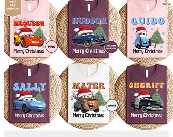 McQueen Cars and Friends Christmas Shirt, Disney Christmas Shirt, Christmas Family Shirt, Lightning McQueen Shirt, Disneyland Christmas Tee
