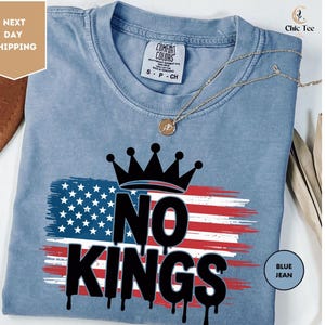 Comfort Colors No Kings Graffiti T-Shirt, Anti Monarchy Streetwear Shirt, Protest Shirt for No Kings Day, Urban USA Flag Graphic Shirt