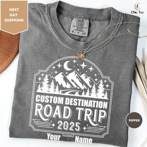 Comfortkleuren aangepast roadtripshirt, shirt familie roadtrip, familie roadtrip, reisshirt, avontuurshirt, shirt familievakantie